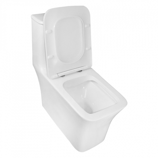 Унитаз моноблок AZARIO Gressa AZ-1111 сиденье микролифт дюропласт тонкое, безободковый