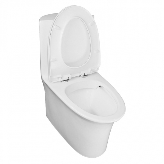 Унитаз моноблок AZARIO Luna AZ-1037 сиденье микролифт дюропласт тонкое, безободковый