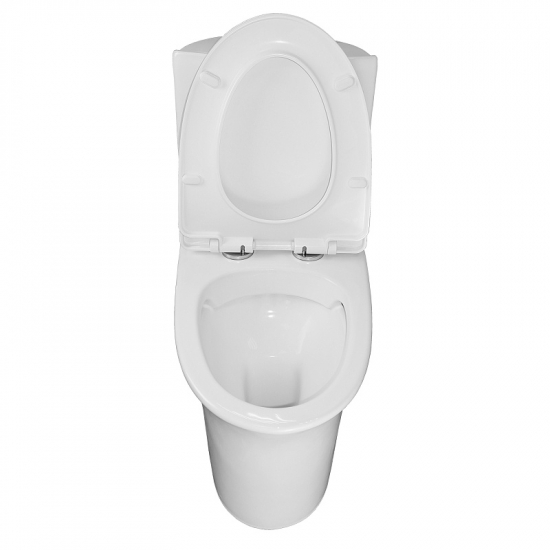 Унитаз моноблок AZARIO Luna AZ-1037 сиденье микролифт дюропласт тонкое, безободковый