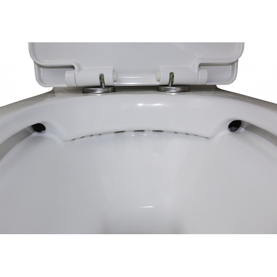 Унитаз моноблок AZARIO Luna AZ-1037 сиденье микролифт дюропласт тонкое, безободковый