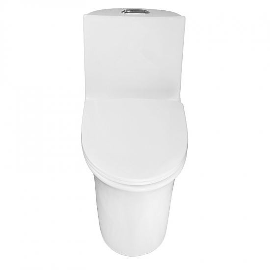 Унитаз моноблок AZARIO Luna AZ-1037 сиденье микролифт дюропласт тонкое, безободковый