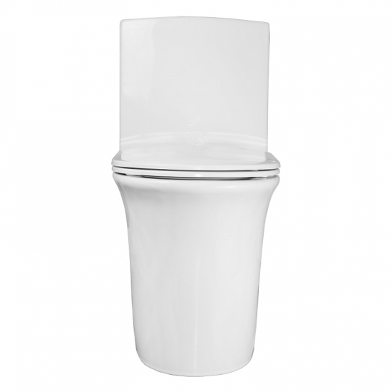 Унитаз моноблок AZARIO Luna AZ-1037 сиденье микролифт дюропласт тонкое, безободковый