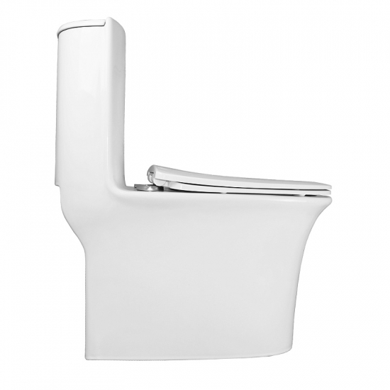 Унитаз моноблок AZARIO Luna AZ-1037 сиденье микролифт дюропласт тонкое, безободковый