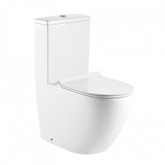 Унитаз моноблок AZARIO Morano AZ-1001 сиденье микролифт дюропласт тонкое, безободковый