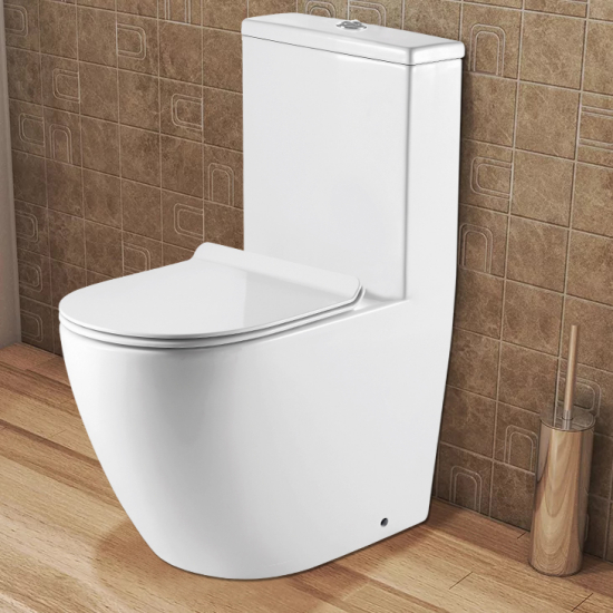 Унитаз моноблок AZARIO Morano AZ-1001 сиденье микролифт дюропласт тонкое, безободковый