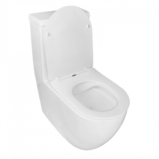 Унитаз моноблок AZARIO Morano AZ-1001 сиденье микролифт дюропласт тонкое, безободковый