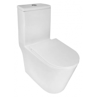 Унитаз моноблок AZARIO Scala AZ-8101 сиденье микролифт дюропласт тонкое, безободковый, торнадо