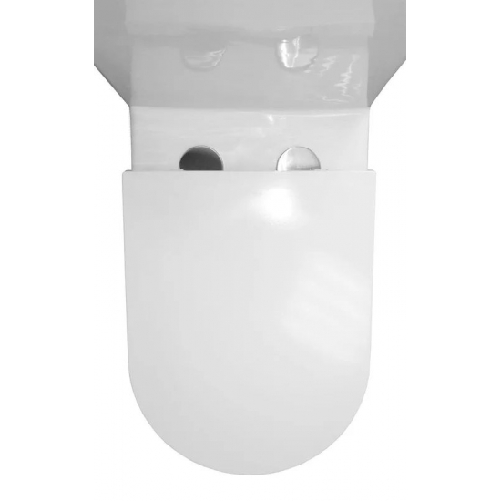 Унитаз моноблок AZARIO Scala AZ-8101 сиденье микролифт дюропласт тонкое, безободковый, торнадо