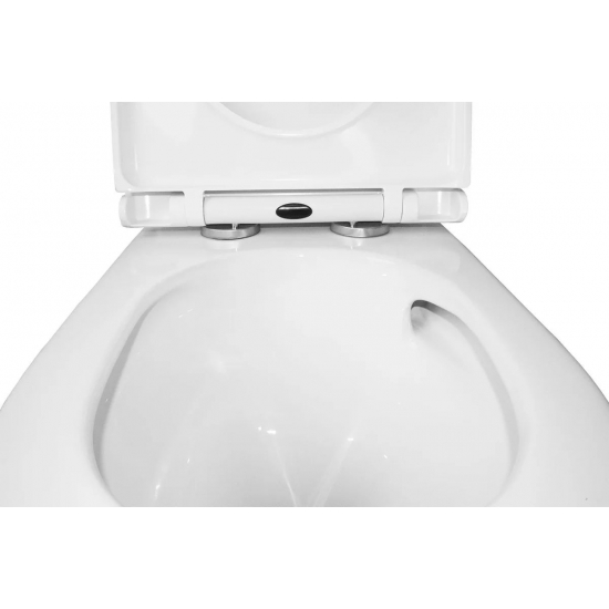 Унитаз моноблок AZARIO Scala AZ-8101 сиденье микролифт дюропласт тонкое, безободковый, торнадо