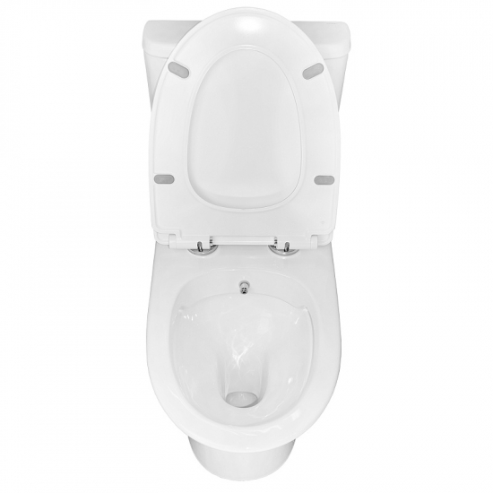 Унитаз моноблок AZARIO Sente AZ-8614B сиденье микролифт дюропласт тонкое, с биде, безободковый