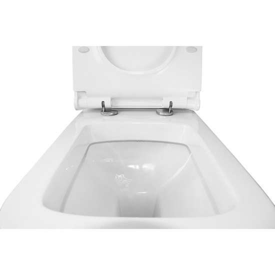 Унитаз моноблок AZARIO Zeno AZ-1169 сиденье микролифт дюропласт тонкое, безободковый