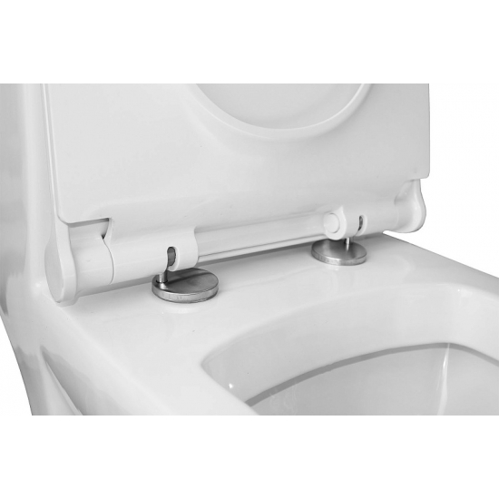 Унитаз моноблок AZARIO Zeno AZ-1169 сиденье микролифт дюропласт тонкое, безободковый