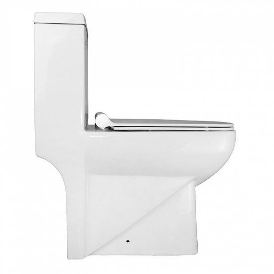 Унитаз моноблок AZARIO Zeno AZ-1169 сиденье микролифт дюропласт тонкое, безободковый