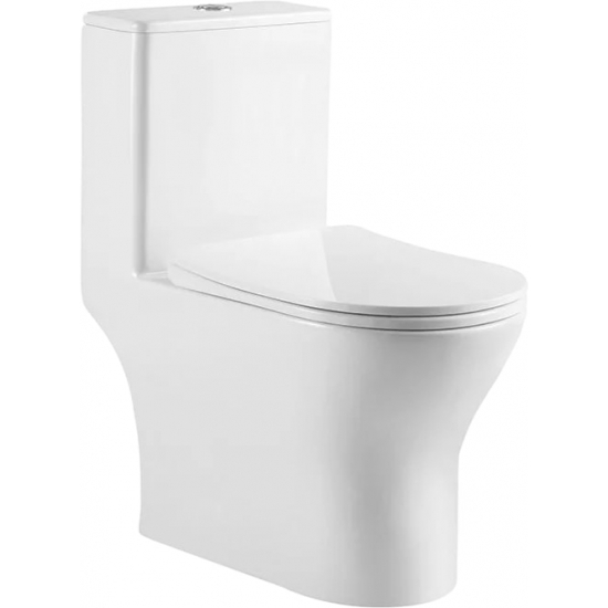 Унитаз моноблок BELBAGNO Lounge BB8618CPR-MN/SC безободковый, с микролифтом