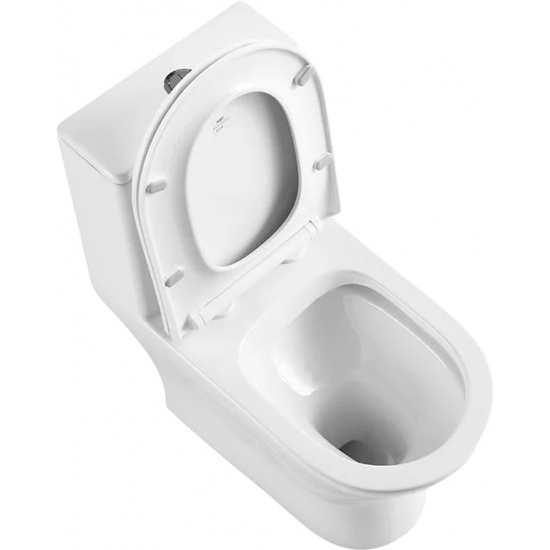 Унитаз моноблок BELBAGNO Lounge BB8618CPR-MN/SC безободковый, с микролифтом