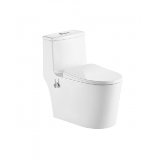 Унитаз моноблок EVA GOLD 5003B сиденье микролифт тонкое, безоботковый с биде