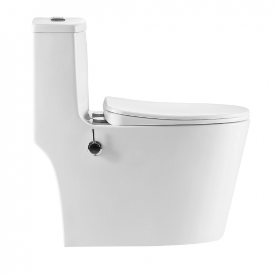 Унитаз моноблок EVA GOLD 5003B сиденье микролифт тонкое, безоботковый с биде