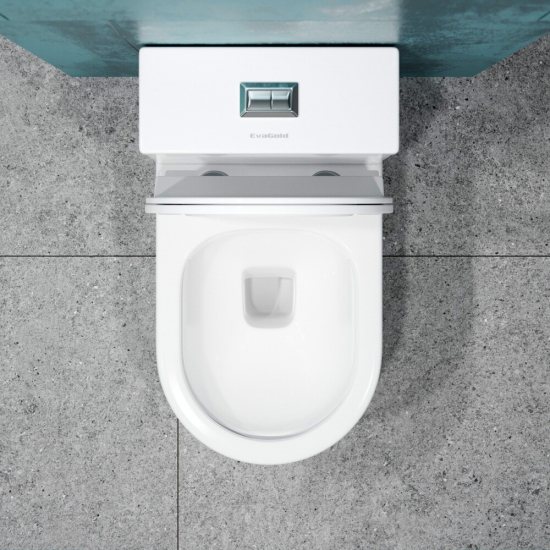 Унитаз моноблок EVA GOLD 5005 сиденье микролифт тонкое, безоботковый