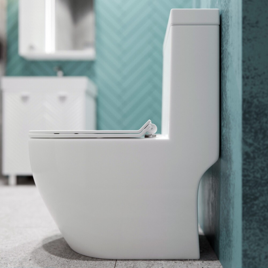 Унитаз моноблок EVA GOLD 5005 сиденье микролифт тонкое, безоботковый