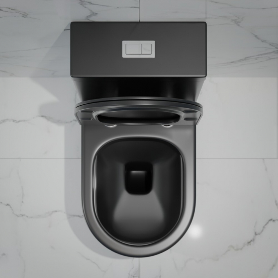 Унитаз моноблок EVA GOLD 5005BM сиденье микролифт тонкое, безоботковый чёрный матовый