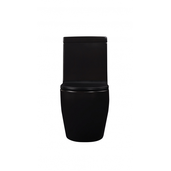 Унитаз моноблок EVA GOLD 5005BM сиденье микролифт тонкое, безоботковый чёрный матовый