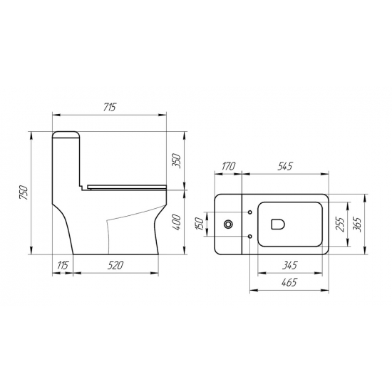 Унитаз моноблок EVA GOLD SM9006A сиденье микролифт