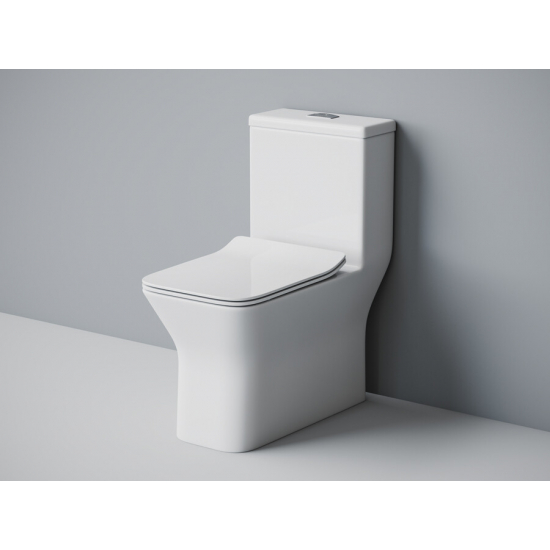 Унитаз моноблок EVA GOLD SM9608 сиденье микролифт тонкое, безободковый