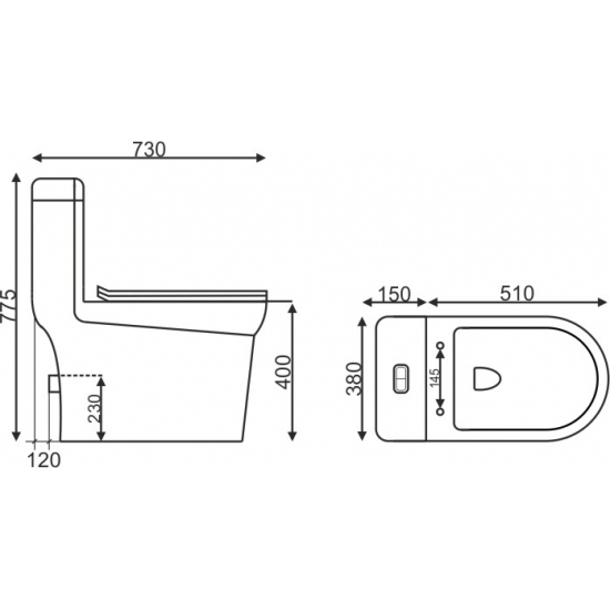 Унитаз моноблок EVA GOLD SM9610 сиденье микролифт тонкое