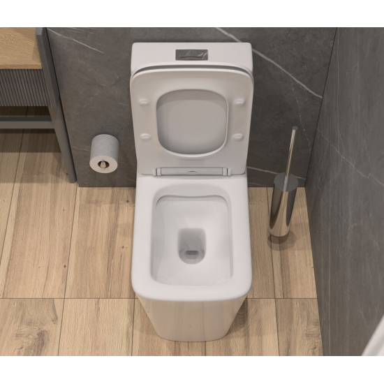 Унитаз моноблок EVA GOLD SM9616 сиденье микролифт тонкое, безободковый