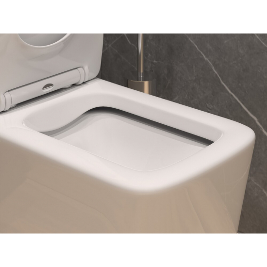 Унитаз моноблок EVA GOLD SM9616 сиденье микролифт тонкое, безободковый