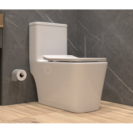 Унитаз моноблок EVA GOLD SM9616 сиденье микролифт тонкое, безободковый