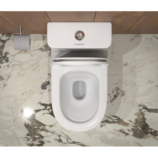 Унитаз моноблок EVA GOLD SM9618 сиденье микролифт тонкое, безоботковый