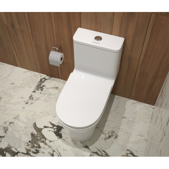 Унитаз моноблок EVA GOLD SM9618 сиденье микролифт тонкое, безоботковый