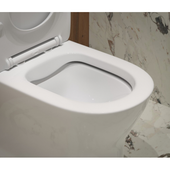 Унитаз моноблок EVA GOLD SM9618 сиденье микролифт тонкое, безоботковый