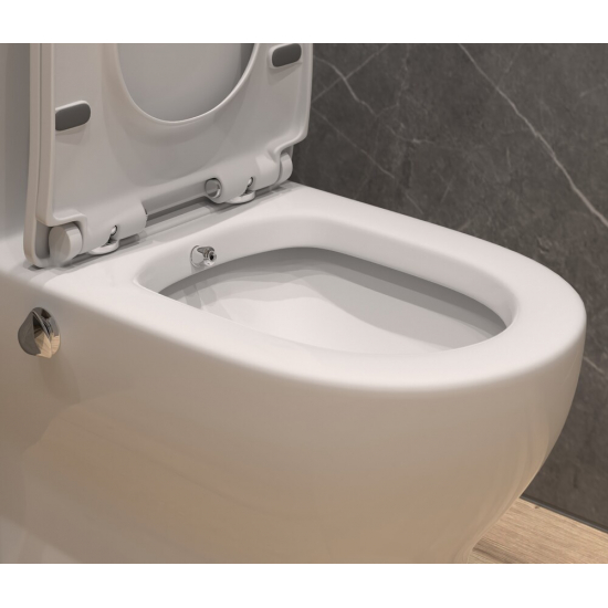 Унитаз моноблок EVA GOLD T1017B сиденье микролифт тонкое, с биде