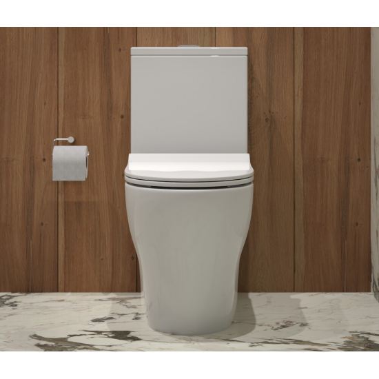 Унитаз моноблок EVA GOLD T1060 сиденье микролифт тонкое, безоботковый круговой смыв