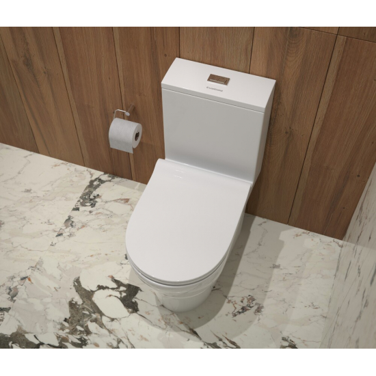 Унитаз моноблок EVA GOLD T1060 сиденье микролифт тонкое, безоботковый круговой смыв