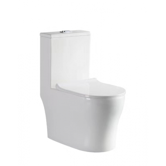 Унитаз моноблок EVA GOLD T1060 сиденье микролифт тонкое, безоботковый круговой смыв