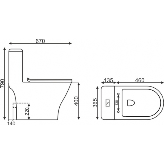 Унитаз моноблок EVA GOLD T1060 сиденье микролифт тонкое, безоботковый круговой смыв