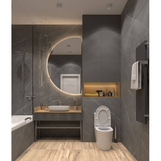 Унитаз моноблок EVA GOLD T1083 сиденье микролифт тонкое, безоботковый круговой смыв