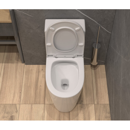 Унитаз моноблок EVA GOLD T1083 сиденье микролифт тонкое, безоботковый круговой смыв