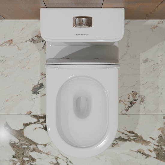 Унитаз моноблок EVA GOLD T1085 сиденье микролифт тонкое, безободковый, круговой смыв
