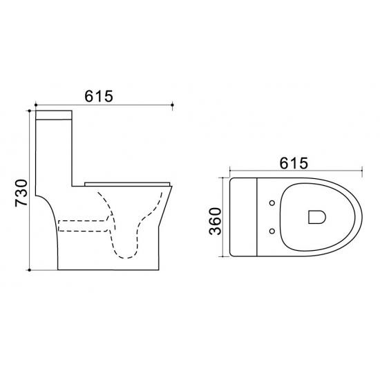 Унитаз моноблок EVA GOLD TR1197 сиденье микролифт тонкое, безоботковый