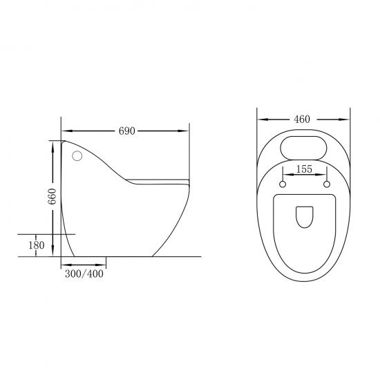 Унитаз моноблок HOLLER Future сиденье микролифт дюропласт, белый