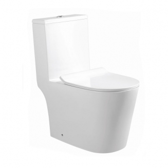 Унитаз моноблок HOLLER Prim Tornado сиденье микролифт дюропласт, белый