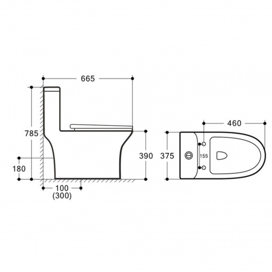 Унитаз моноблок HOLLER Tango сиденье микролифт дюропласт, белый
