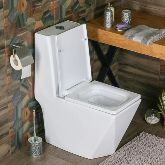 Унитаз моноблок MELANA MLN 800-2007 сиденье микролифт дюропласт, безоботковый