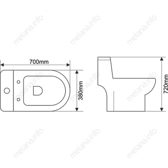 Унитаз моноблок MELANA MLN 800-2013 сиденье микролифт дюропласт