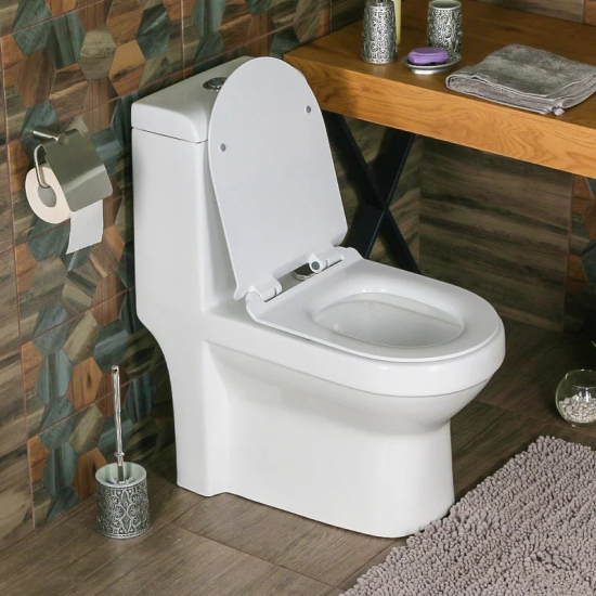 Унитаз моноблок MELANA MLN-800-2806D/2012D сиденье микролифт дюропласт, безоботковый