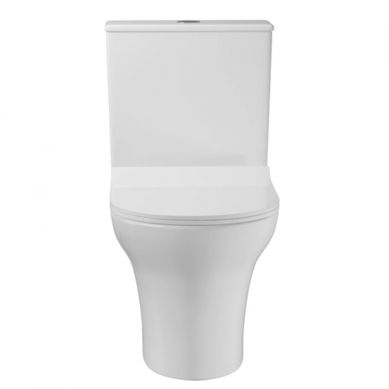 Унитаз моноблок WAVE Star с сиденьем микролифт, безободковый, белый глянец